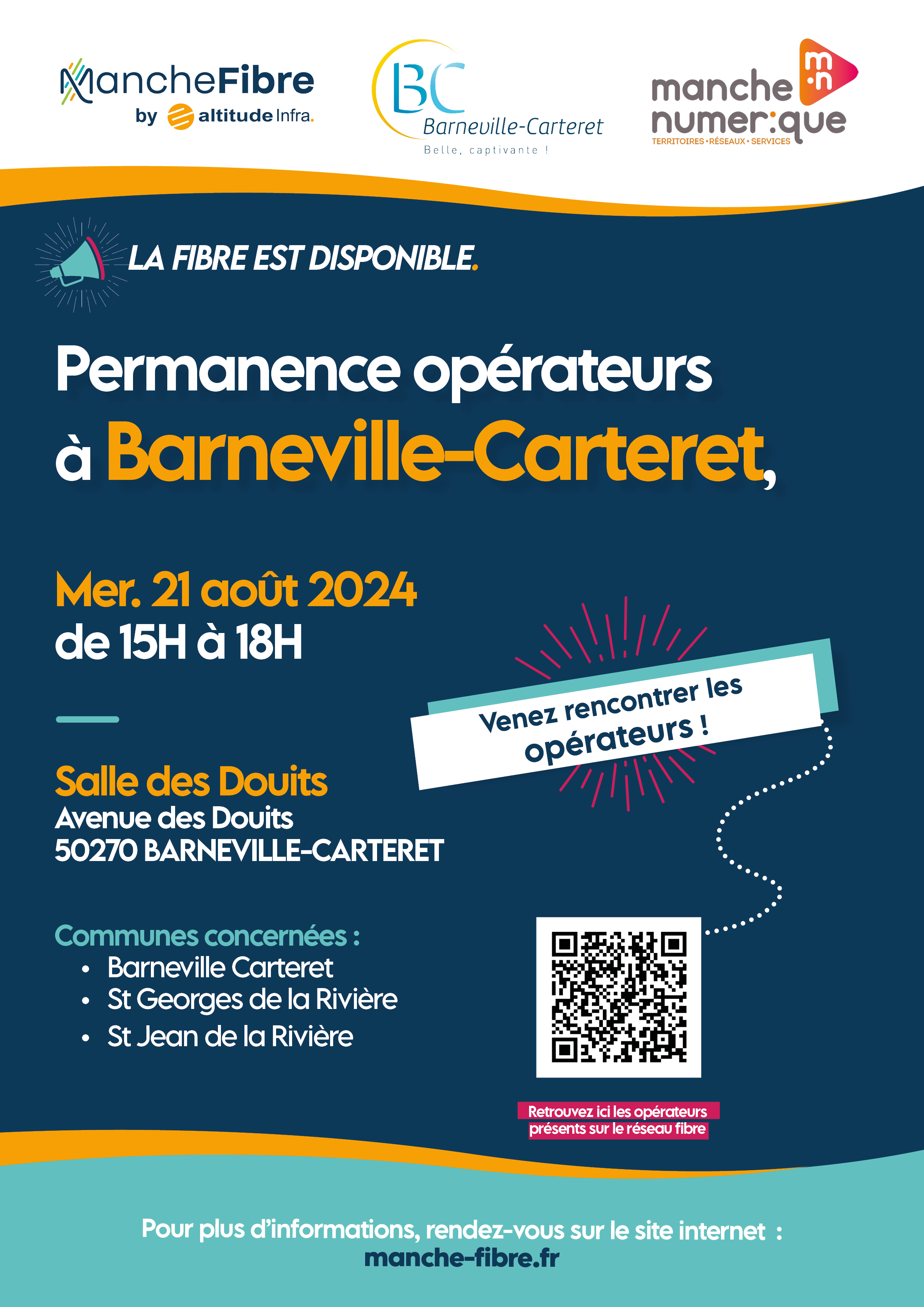 [Manche Fibre : Délégation de service Public] Point de situation fibre optique à Barneville-Carteret - Réunion d'information 21/08/2024